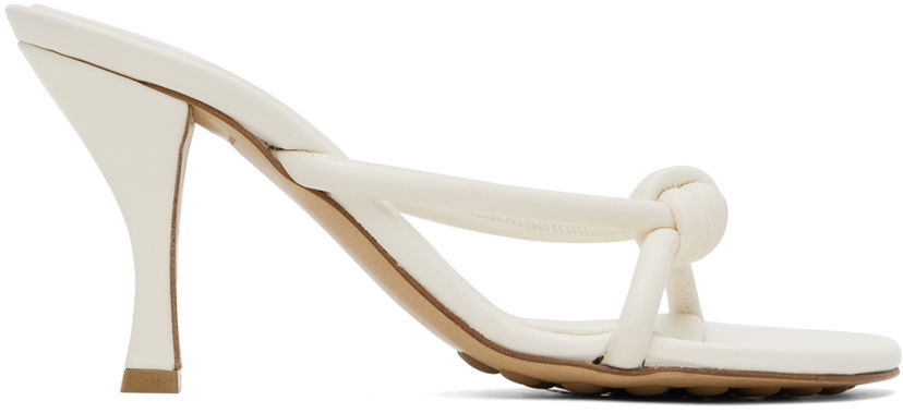 Kengänhoito Bottega Veneta Bottega Veneta Blink Knotted Leather Heeled Mules Beige | 775418 V3H60