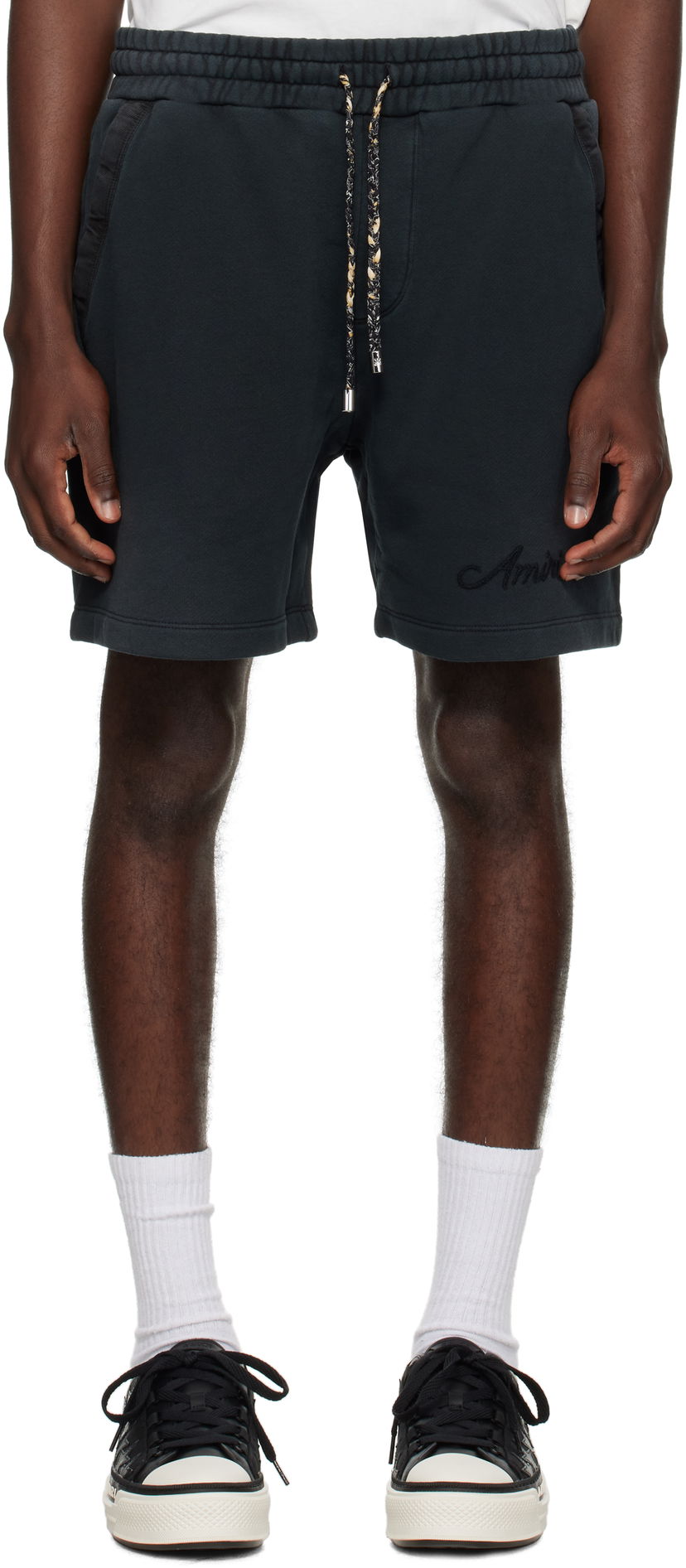 Shortsit AMIRI AMIRI Bleach Bandana Shorts Musta | AMJYSH1044