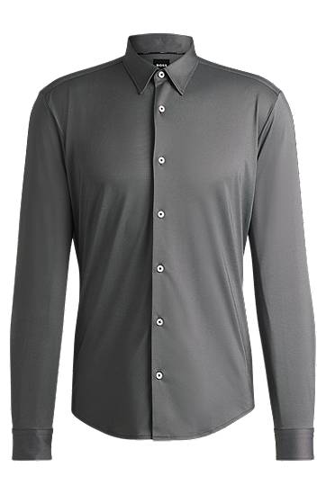 Paita BOSS Men's Slim Fit Performance-Stretch Shirt Harmaa | 50533434
