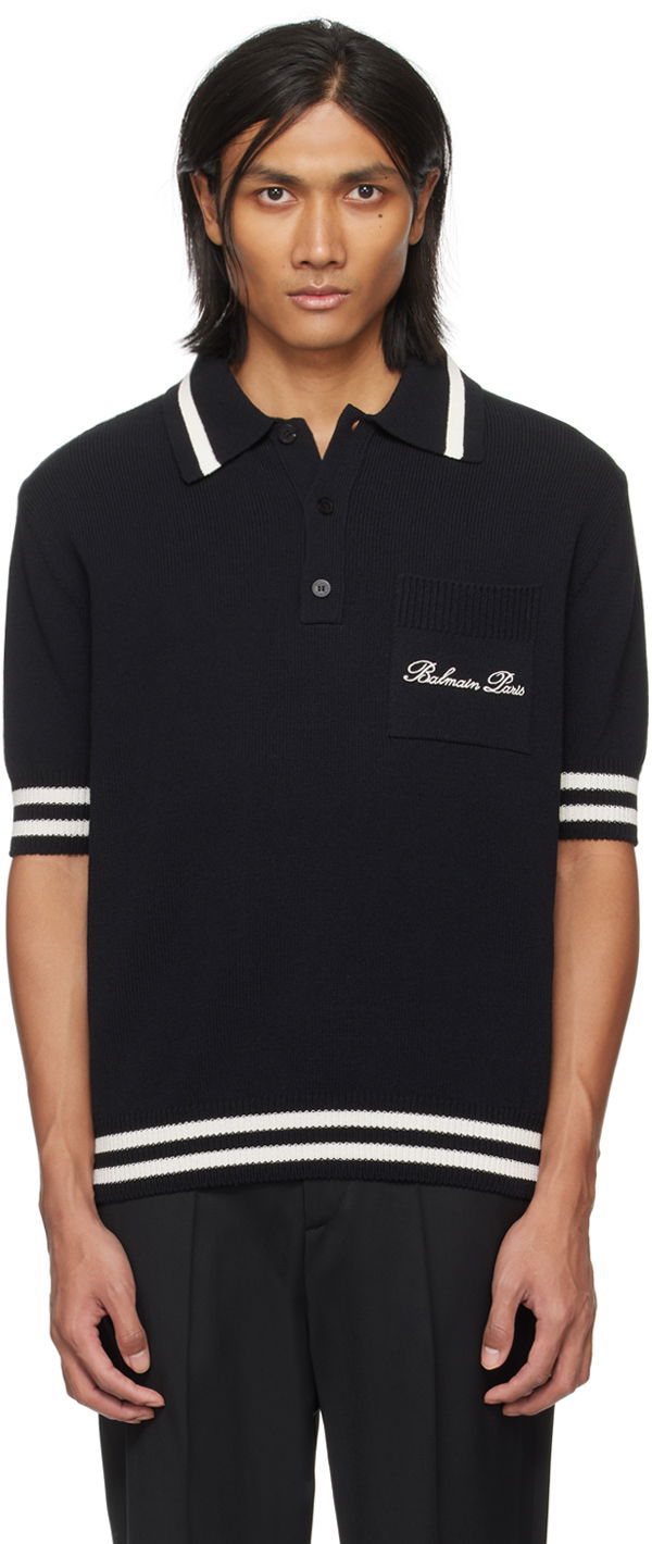 Poolopaita Balmain Signature Polo Musta | CH1GB045KF96