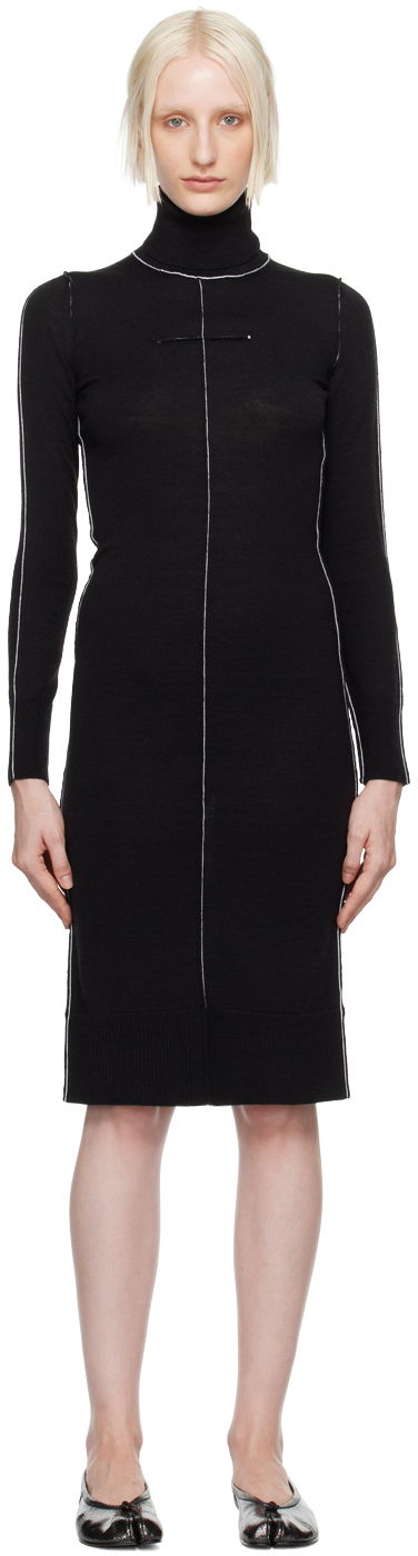 Mekko Maison Margiela MM6 Black Turtleneck Midi Dress Musta | S52DG0019 M13037