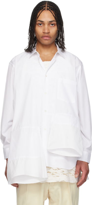 Paita Comme des Garçons Homme Plus Layered Cotton Cloth Shirt Valkoinen | PO-B024-051, 0