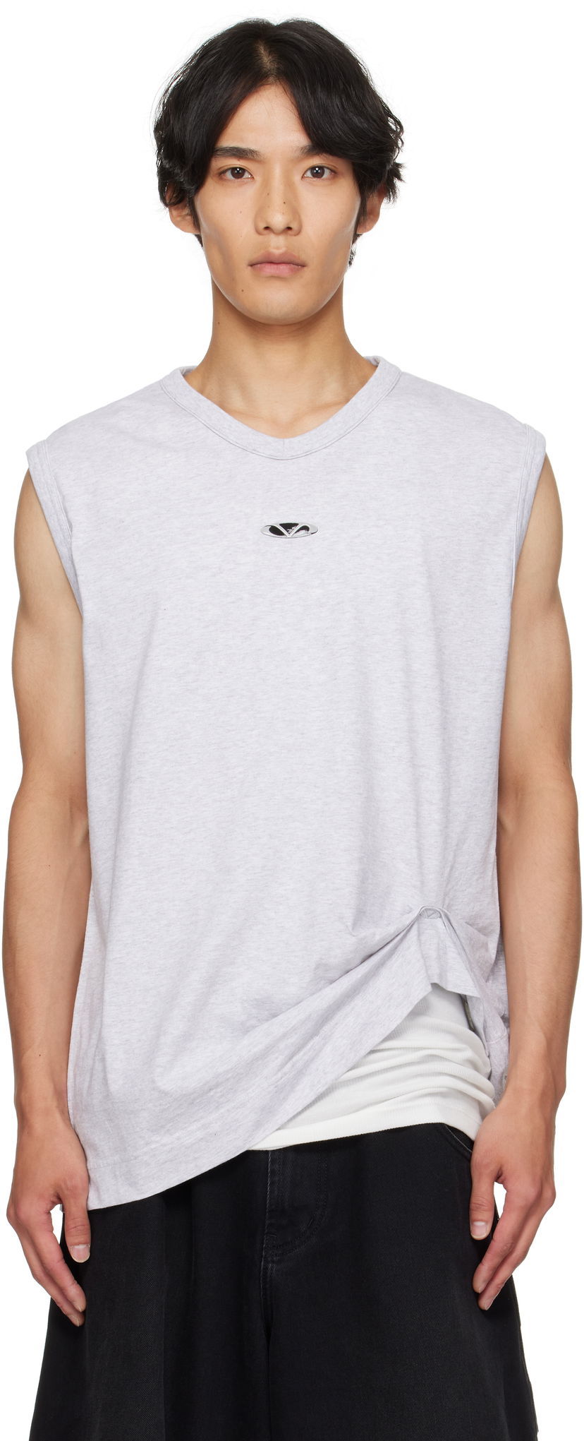 Tankkitoppi VETEMENTS Vetements Oval Logo Jersey Tank Top Harmaa | UH76TR550G