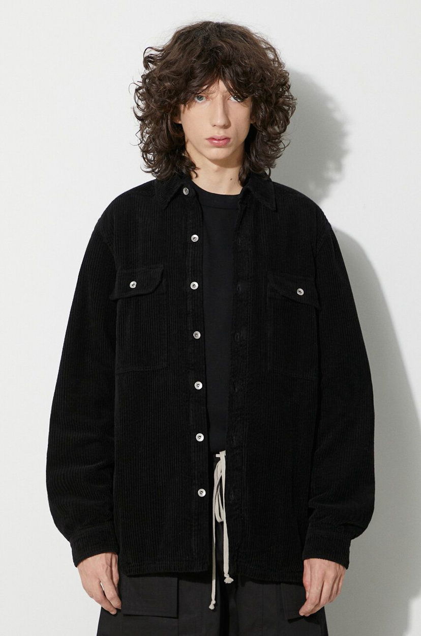 Paita Rick Owens Corduroy Shirt Jacket Musta | DU02C5755.HC