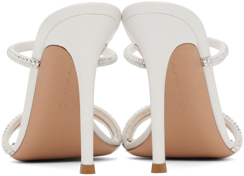 Tennarit ja kengät Gianvito Rossi Cannes Crystal-Embellished Satin Heeled Sandals Valkoinen | G16090.15RIC.XCN, 1