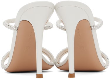 Tennarit ja kengät Gianvito Rossi Cannes Crystal-Embellished Satin Heeled Sandals Valkoinen | G16090.15RIC.XCN, 1