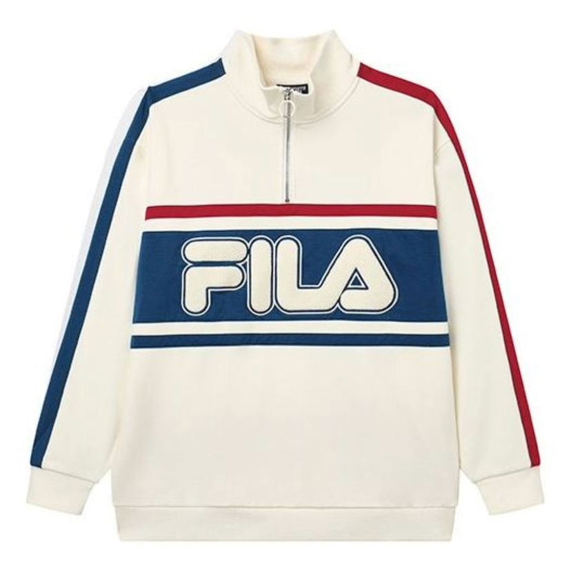 Huppari FILA Logo Pullover Sweatshirt Valkoinen | F11U239299F-IV