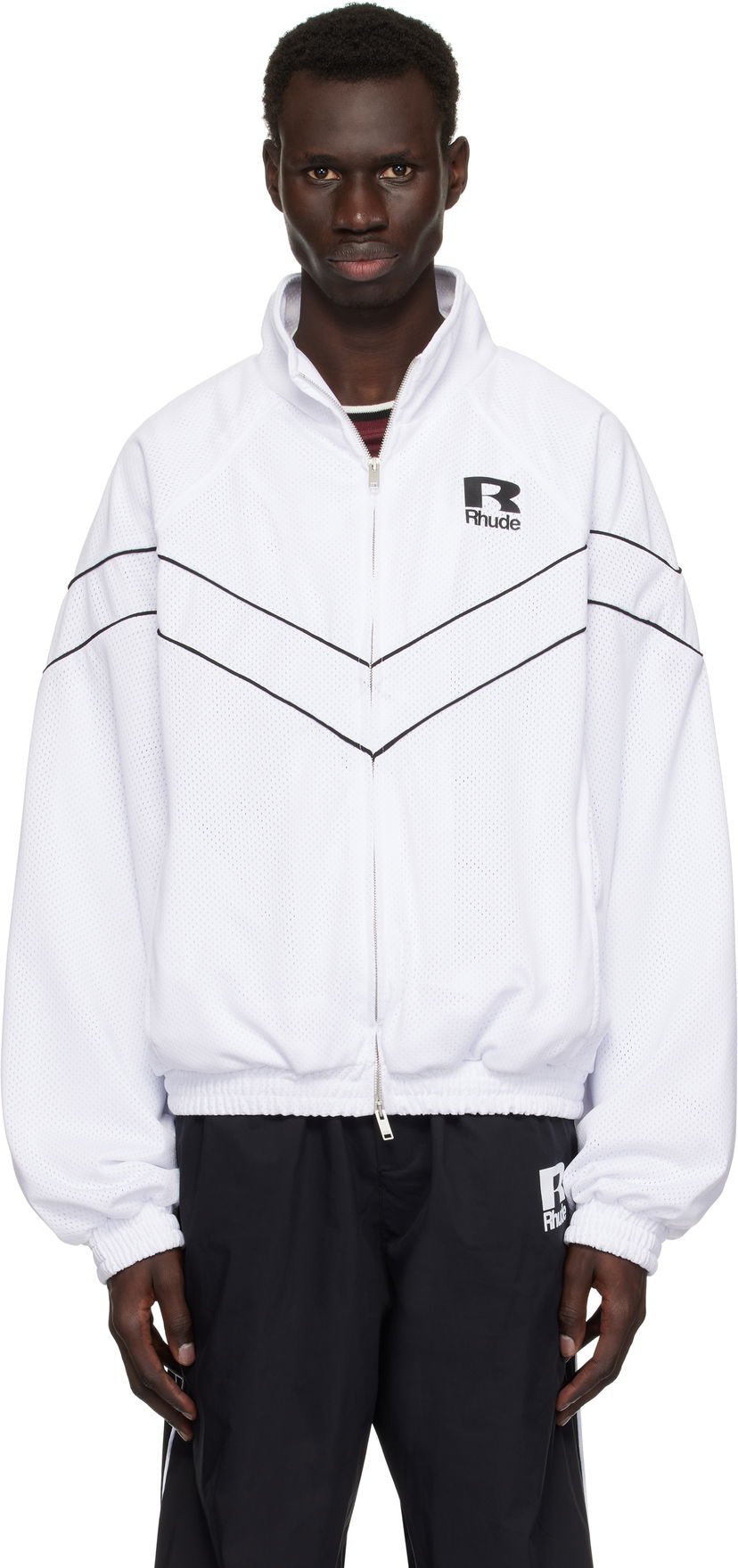 Tuulitakki Rhude Rhude Piping Raglan Track Jacket Valkoinen | RHPS25JA01016