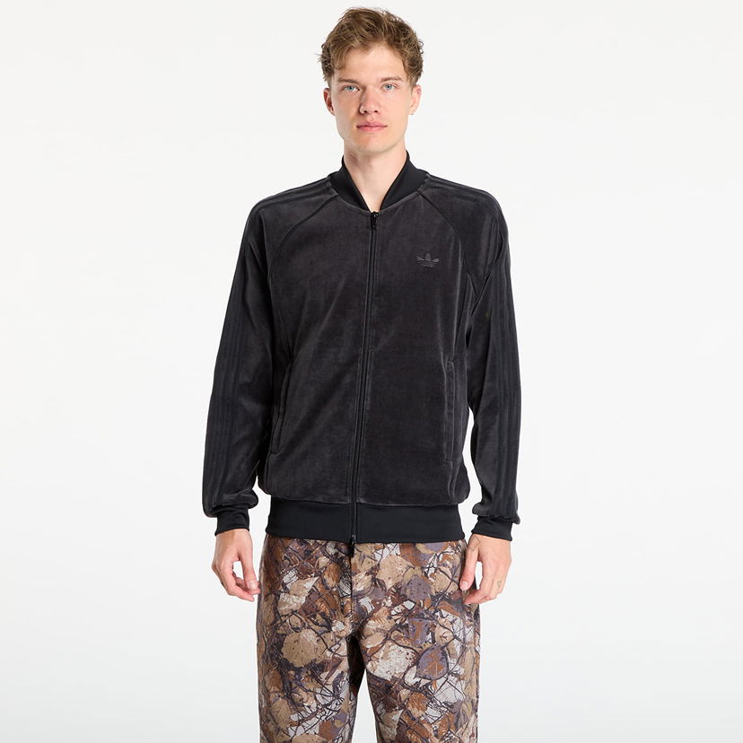 Huppari adidas Originals Sweatshirt adidas SST Adicolor Velour Track Top Black Musta | JX1559