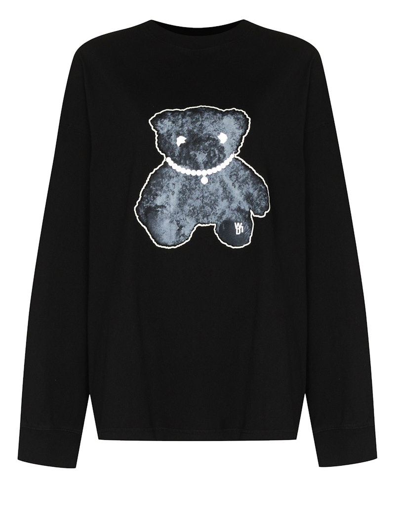T-paita We11done WE11DONE Teddy Bear Print Oversized Sweatshirt Musta | WDTT920116 BLACK, 0