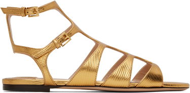 Kengänhoito Tom Ford TOM FORD Laminated Lizard Print Sandals Metallinen | W3630-LCL232G, 0