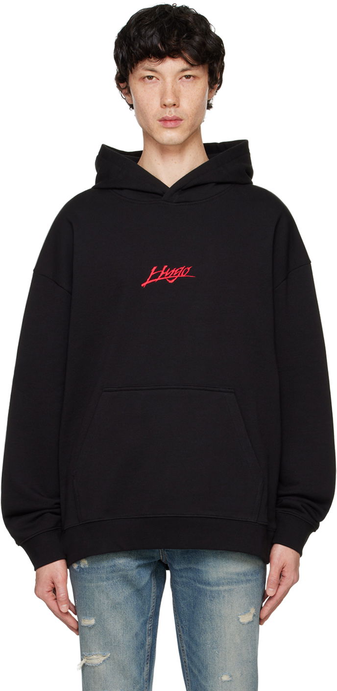 Huppari BOSS Relaxed-Fit Hoodie Musta | 50521070