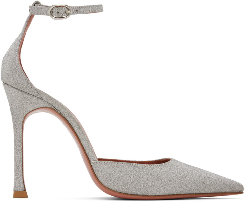 Tennarit ja kengät Amina Muaddi Glitter Pump Heels Harmaa | KIM PUMP SR GLITTER