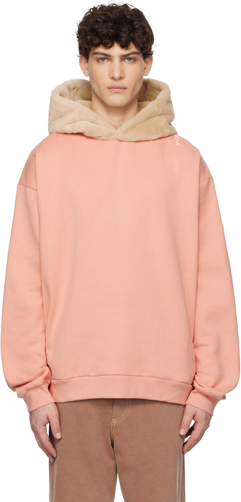 Huppari Marni Marni Brushed Organic Cotton Hoodie Vaaleanpunainen | FUMU0067SQ UTC269