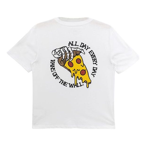 T-paita Vans Vans Skeleton Pizza Graphic T-Shirt Valkoinen | VN0A5F3SWHT