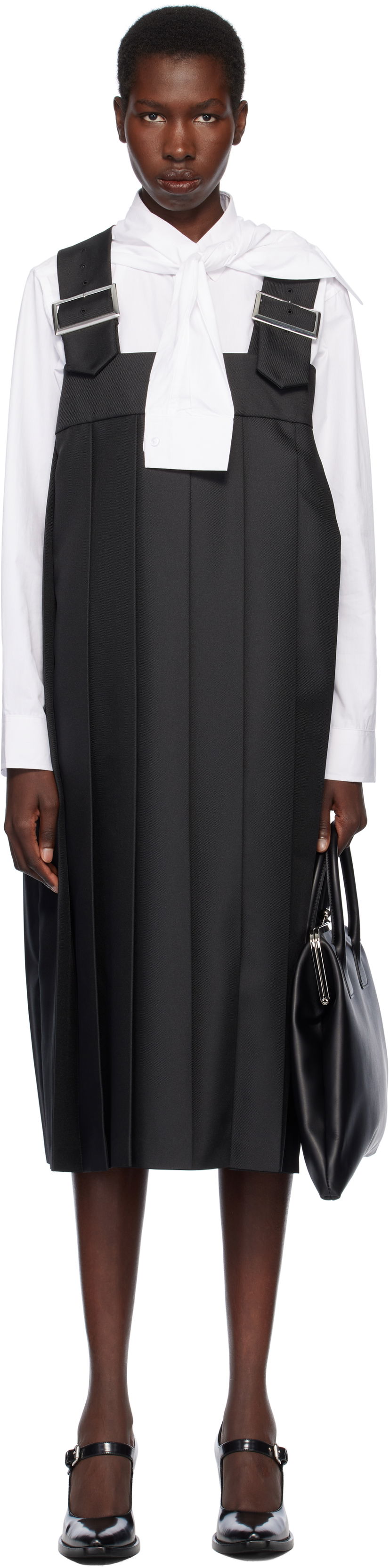 Mekko Comme des Garçons Comme des Garçons Gabardine Midi Dress Musta | RO-A005-051-1