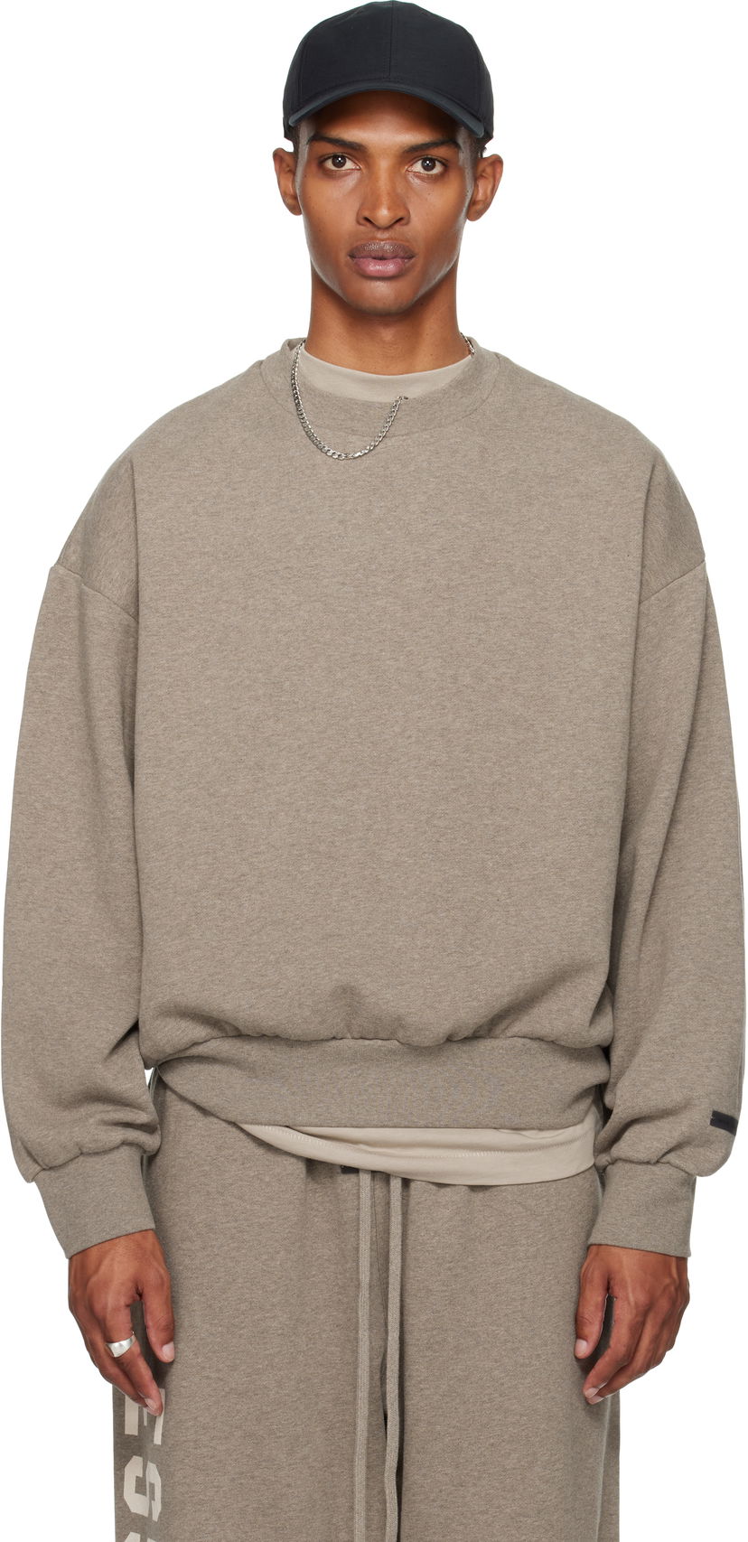 Huppari Fear of God Fear of God ESSENTIALS Classic Fit Fleece Crewneck Sweatshirt Harmaa | 192SP252043F