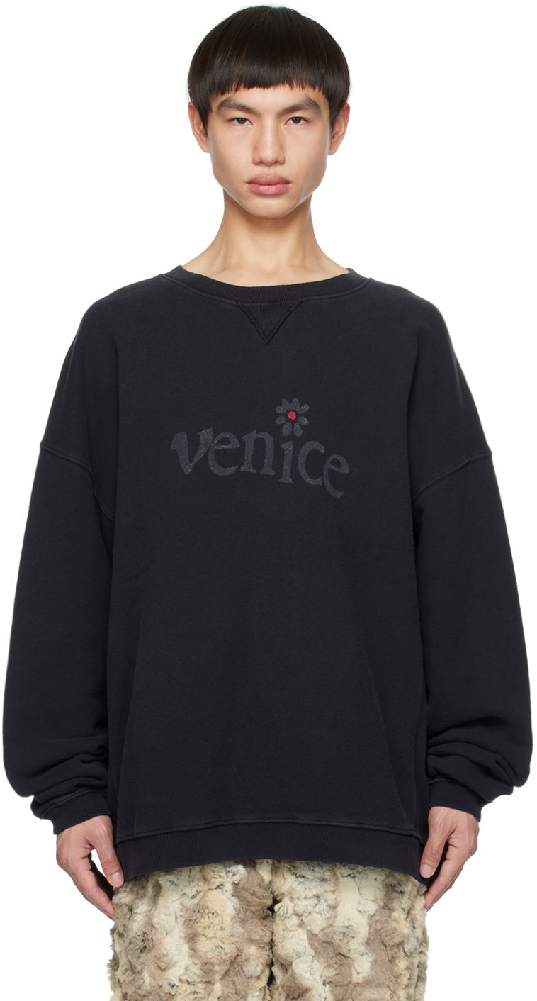 Huppari ERL 'Venice' Print Sweatshirt Musta | ERL06T037