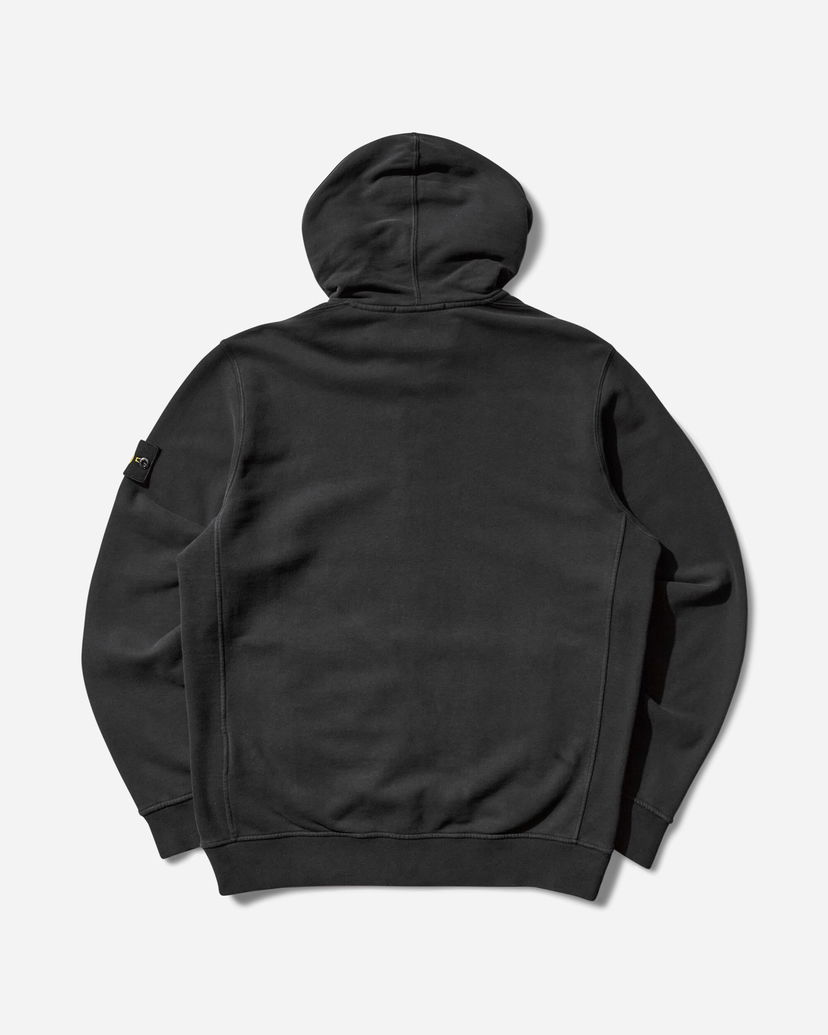 Huppari Stone Island Garment Dyed Zip Hoodie Musta | K2S15-6100067-S0A20 V0029