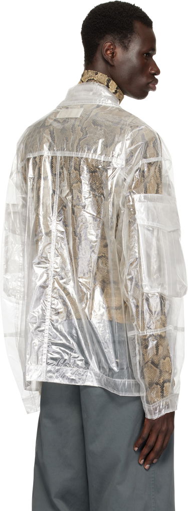Takit Dries Van Noten Dries Van Noten Transparent Nylon Patch Pocket Jacket Valkoinen | 251-020529-1257, 2
