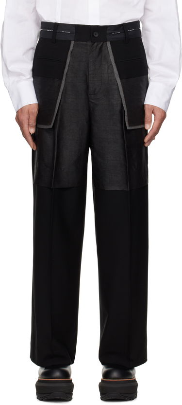 Housut Feng Chen Wang Feng Chen Wang Deconstructed Patchwork Trousers Musta | FUS19TR05, 0