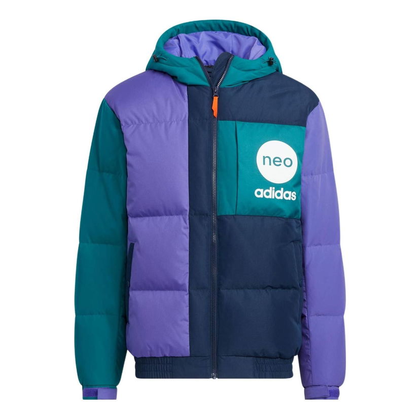 Puffer takki adidas Originals Neo Vbe Color Block Puffer Jacket Violetti | HN4781