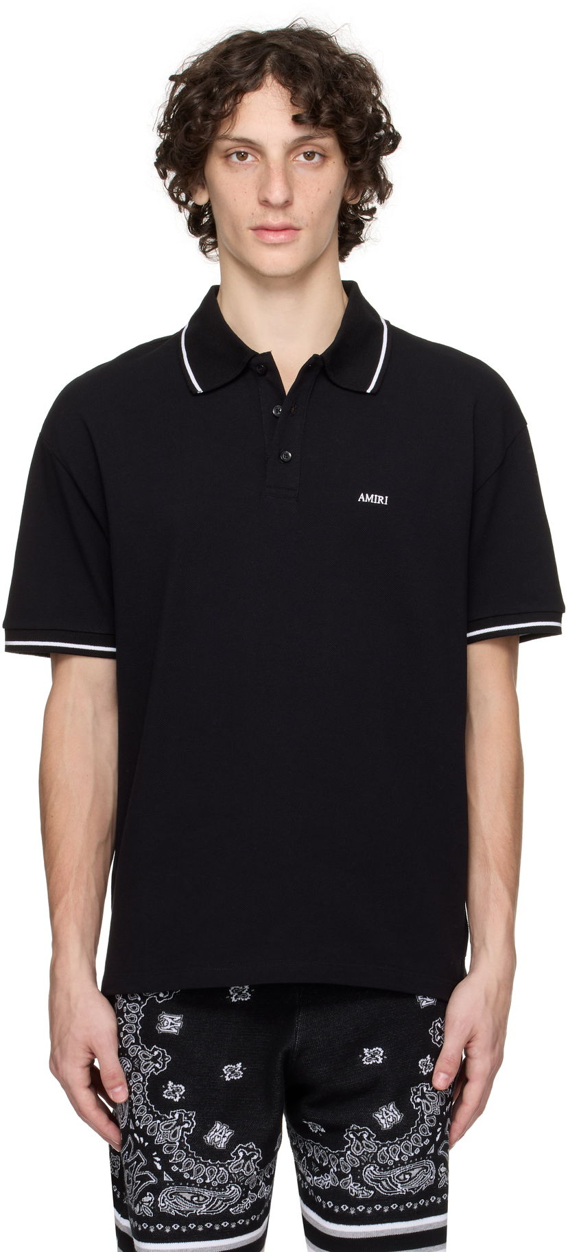 Poolopaita AMIRI AMIRI Polo With Tipping Musta | AMJYPO1018