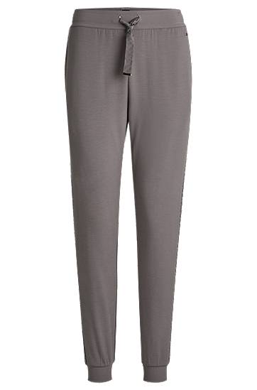 Verryttelyhousut BOSS Monogram Tracksuit Bottoms with Modal and Silk Harmaa | 50535841