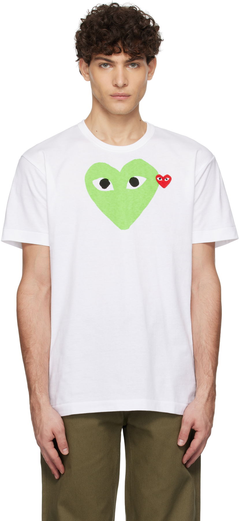 T-paita Comme des Garçons Pastel Heart & Emblem Graphic T-Shirt Valkoinen | AZ-T106-051