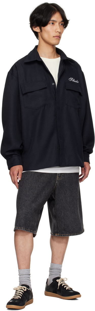 Paita Rhude Boxy Long Sleeve Work Shirt Tummansininen | RHPF25SR02731, 3