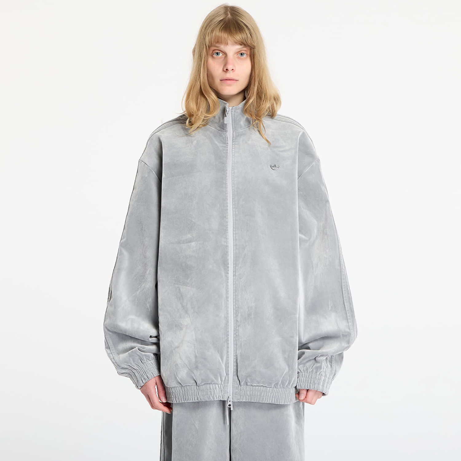 Takki adidas Originals Brushed Twill Oversized Firebird Track Top M Harmaa | JW7330, 0