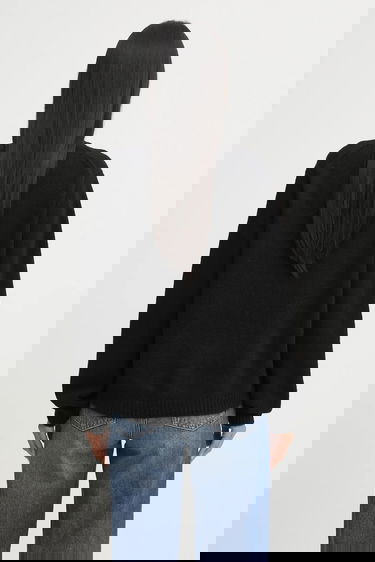 Villapaita MAISON KITSUNÉ Dressed Fox Intarsia Wool Sweater Musta | PW00812KH0002, 2