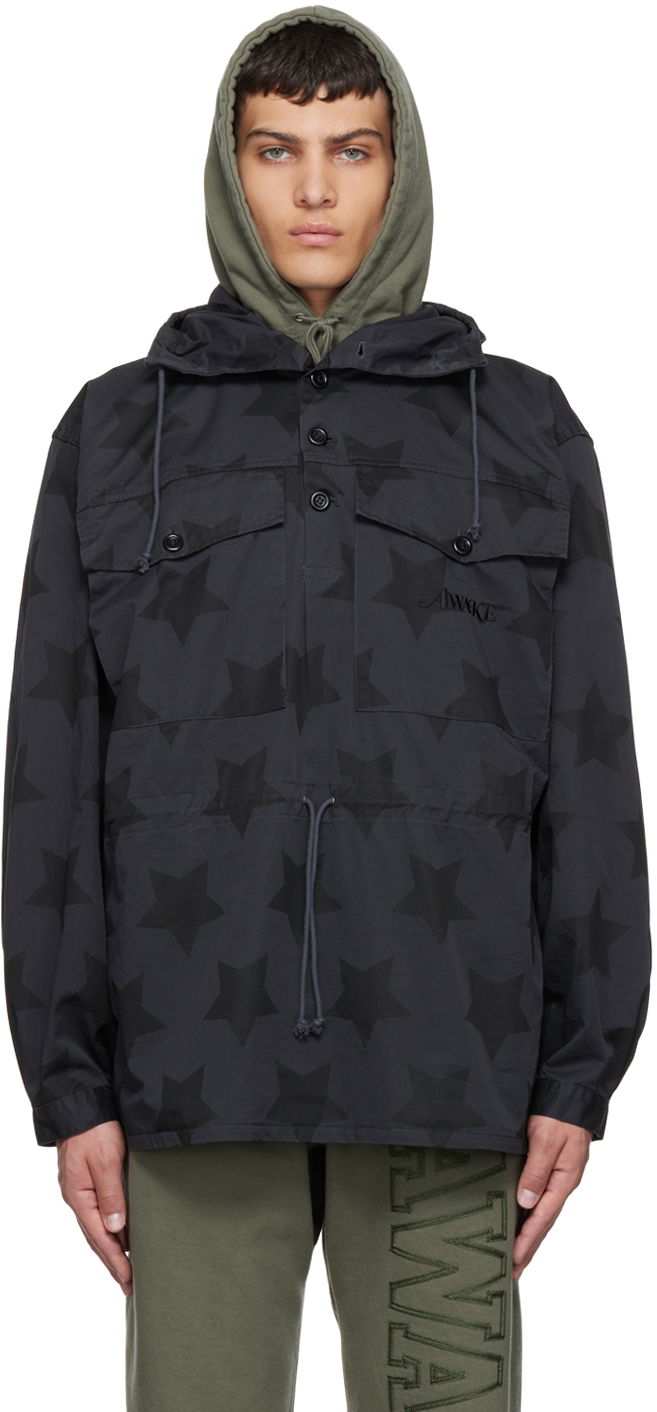 Tuulitakki Awake NY Awake NY Star Anorak Musta | AWK-SP22-OW002
