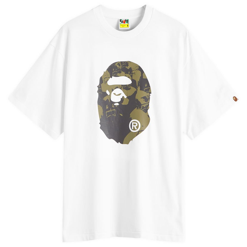 T-paita BAPE Shark College Logo T-Shirt Valkoinen | 001TEK801306M-WHT