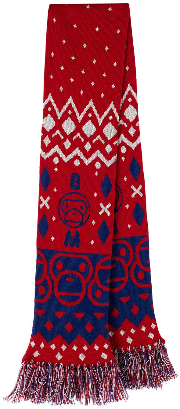 Huivi BAPE Baby Milo Nordic Knitted Scarf Punainen | 002GDI803006K