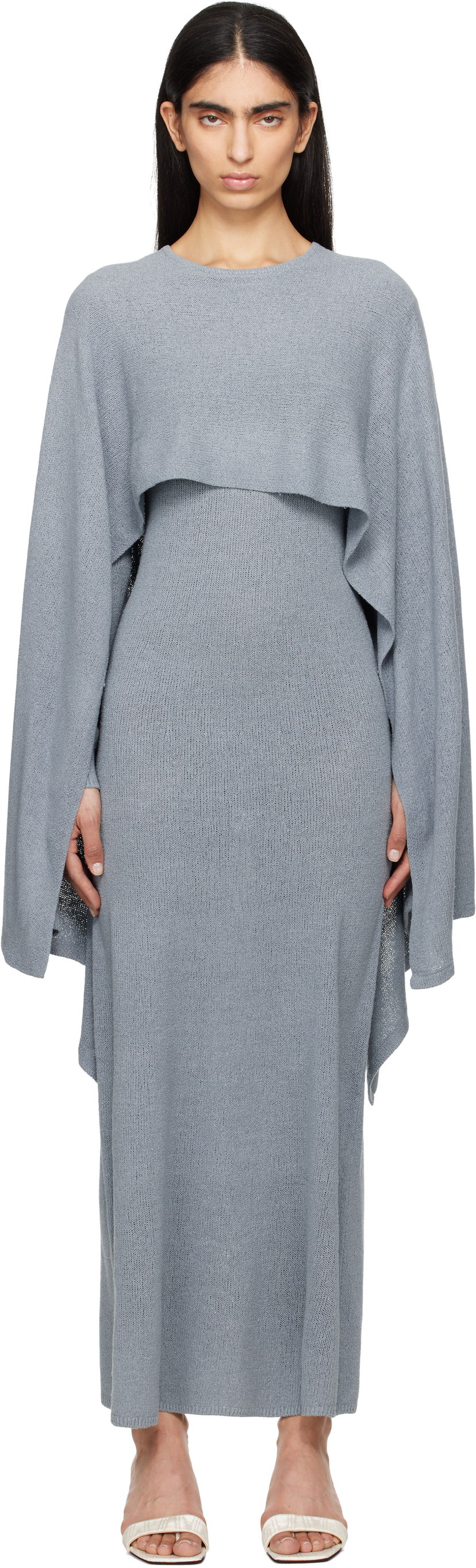 Mekko TOTEME TOTEME Cape Knit Maxi Dress Harmaa | 252-WRD0168-YA0156