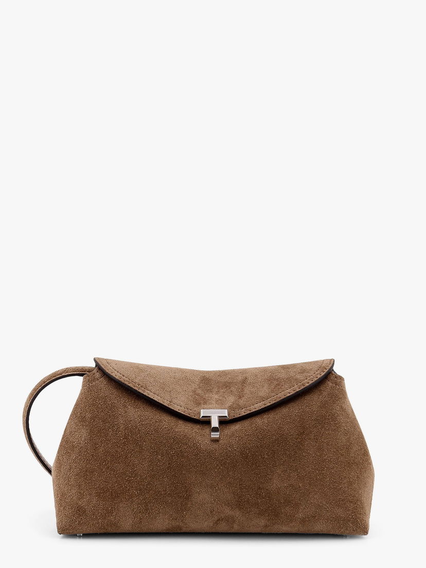 Käsilaukku TOTEME T-Lock Suede Clutch Bag Toteme Ruskea | 241WAL944LE0004104