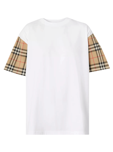 T-paita Burberry Vintage Check Sleeve Oversized T-Shirt Valkoinen | 8042716