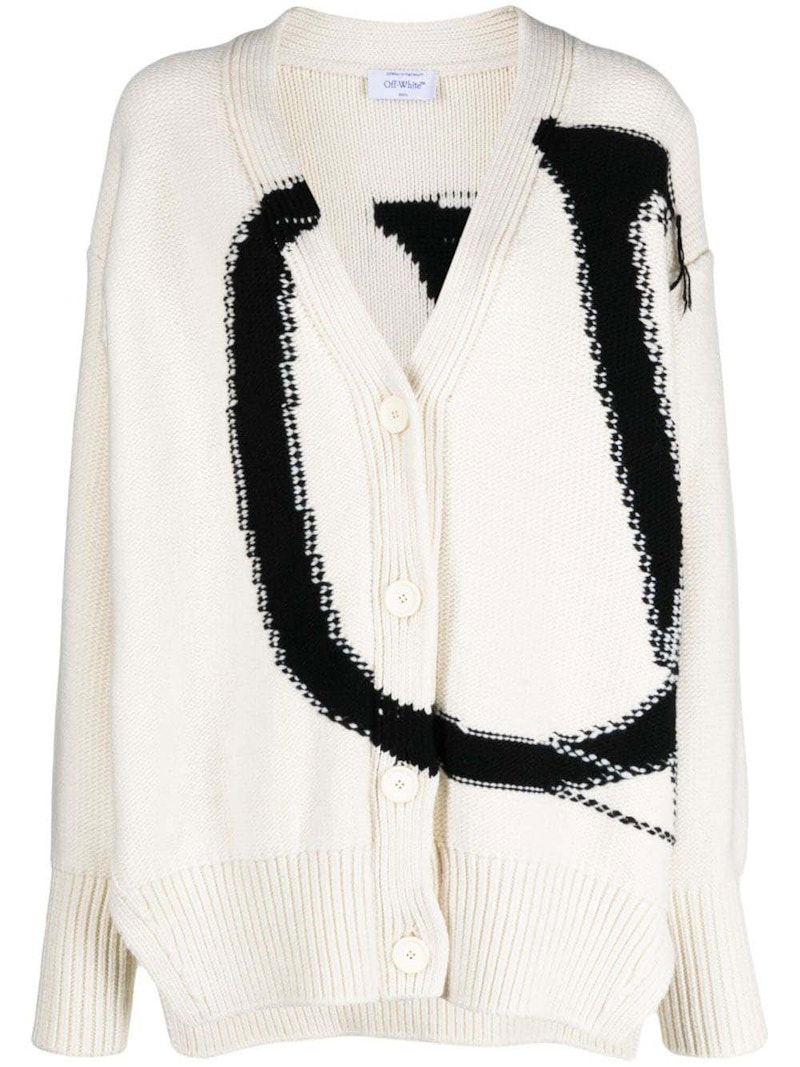 Villapaita Off-White Wool Cardigan Valkoinen | OWHB043F23KNI0010410