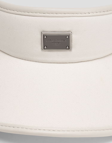Lakit ja hatut Dolce & Gabbana Dolce & Gabbana Gabardine Visor Valkoinen | GH910AFUFL3W0802, 2