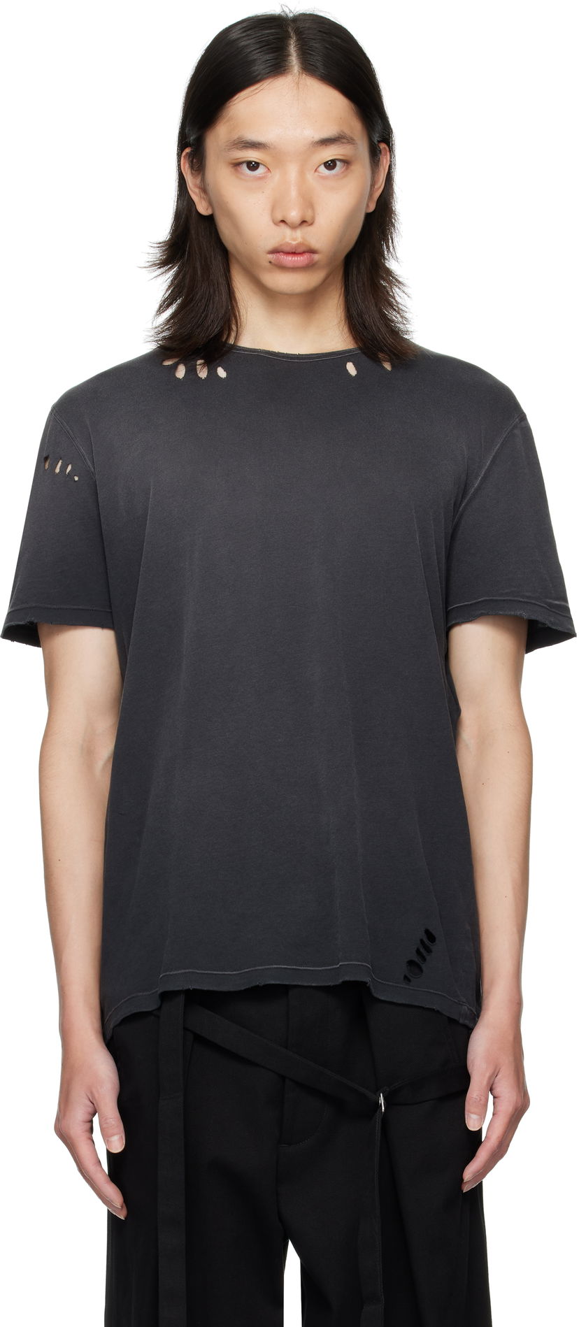 T-paita Ann Demeulemeester Ann Demeulemeester Eternal Eagle Baptist Distressed T-Shirt Musta | B0013414-FA638-098