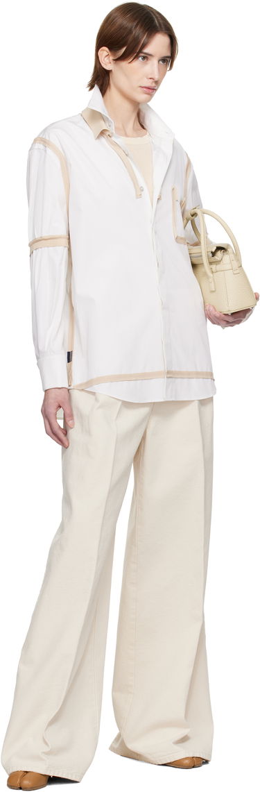 Paita Maison Margiela Maison Margiela Contrast Trim Shirt Valkoinen | S51DT0018 M35391, 4