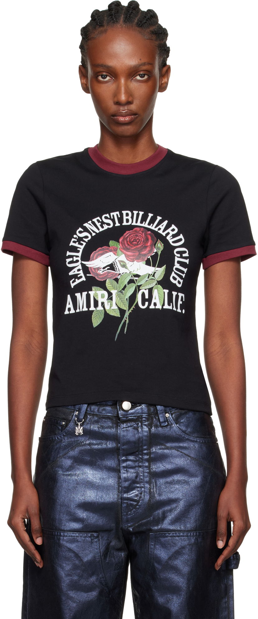 T-paita AMIRI 'Eagle' Ringer T-shirt Musta | AWJYTE1082