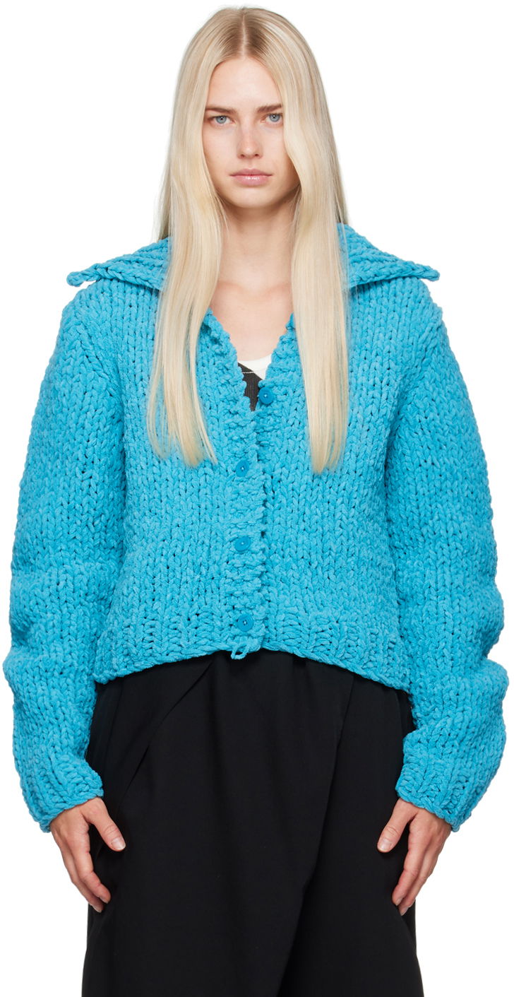 Villapaita JW Anderson Blue Button Cardigan Turkoosi | KW1226-YN0368
