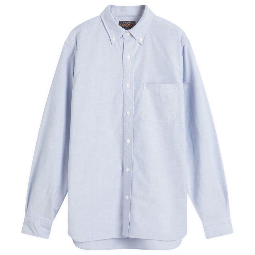Paita BEAMS Beams Plus Button Down Oxford Shirt, Size Small Sininen | 3811-0011-139-75