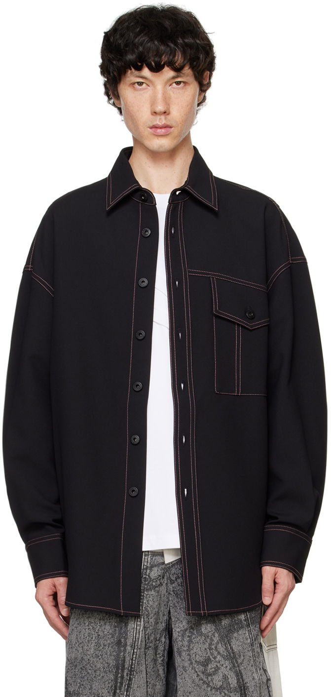 Paita Feng Chen Wang Feng Chen Wang Contrast Stitch Shirt Musta | FMF16SR06