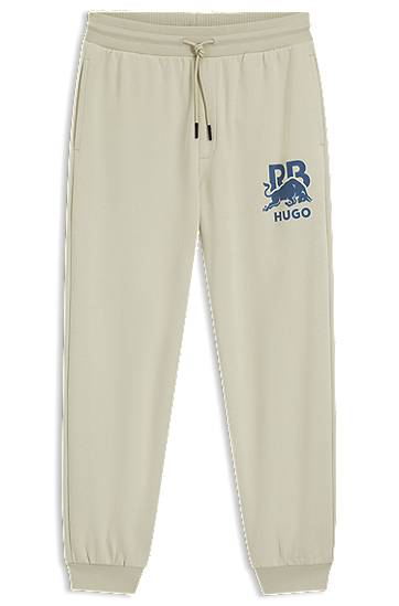 Verryttelypuku BOSS RB cotton-terry tracksuit bottoms with bull graphic Beige | 50549309