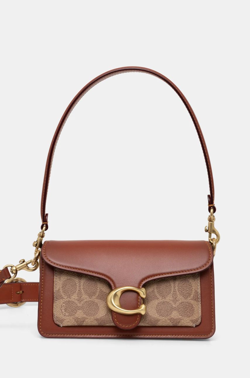 Käsilaukku Coach Brown Leather Shoulder Bag with Removable Strap Ruskea | CY200, 0