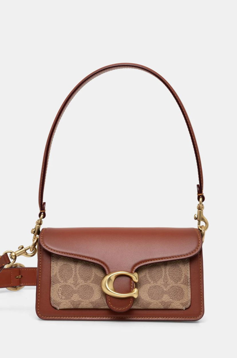 Käsilaukku Coach Brown Leather Shoulder Bag with Removable Strap Ruskea | CY200