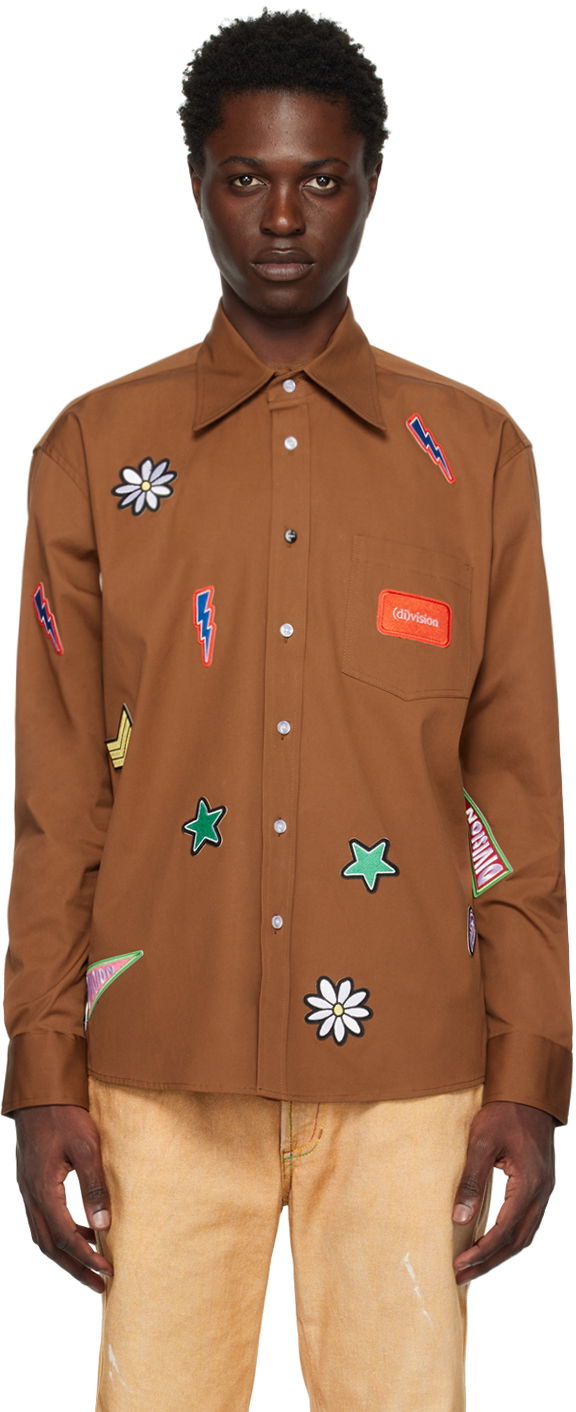 Paita (di)vision Brown Patchwork Shirt Ruskea | 46SS23